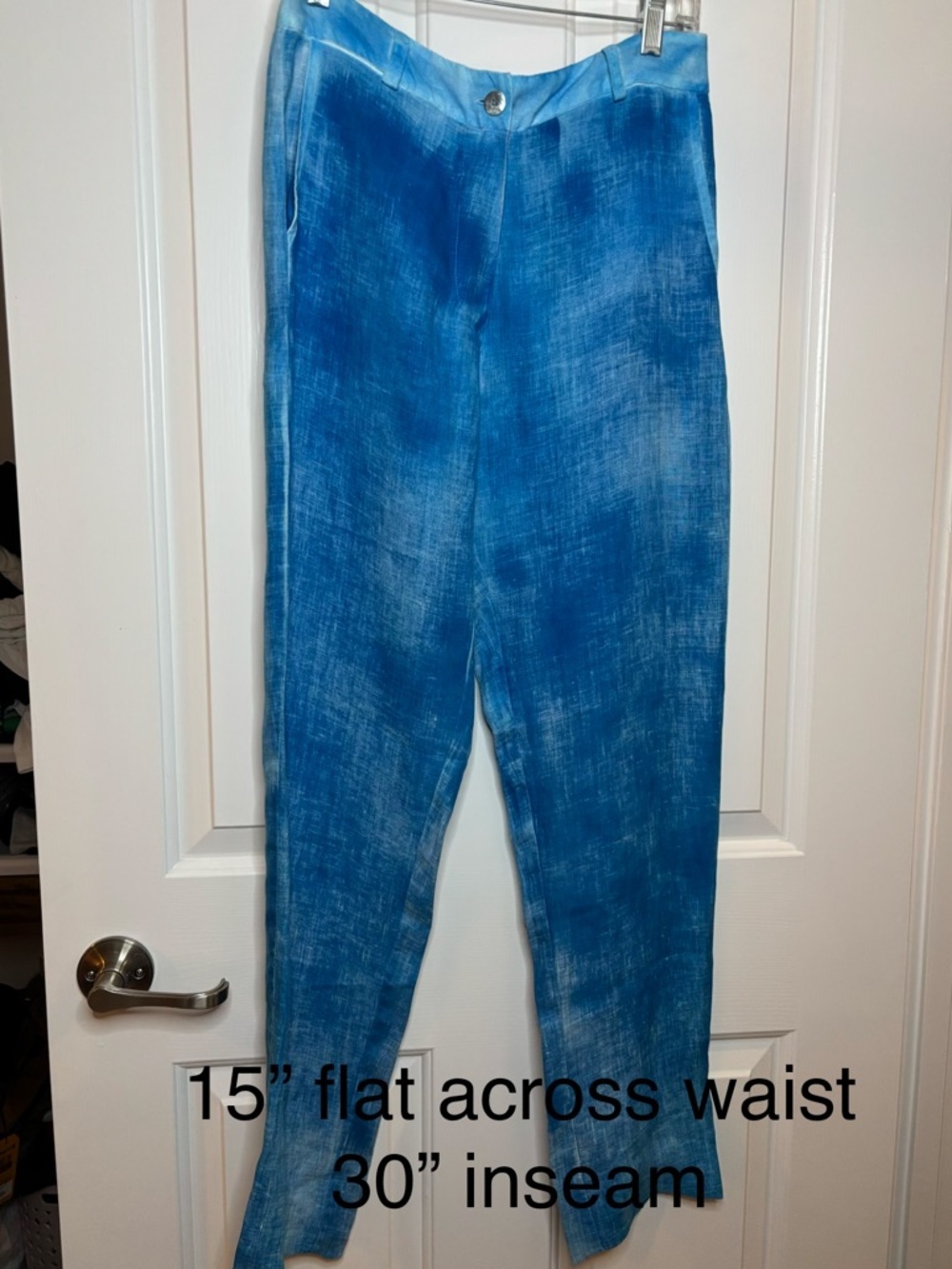 NWT AVANT TOI Blue Textured Linen High-Waist Pants size S